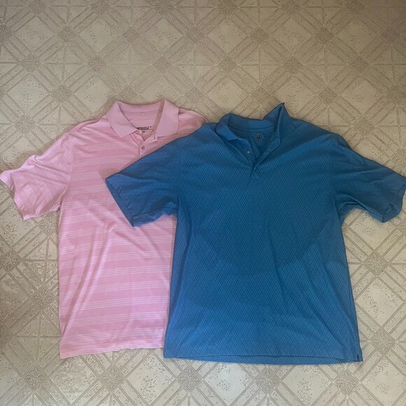 Lot of 2 Nike Golf Polo Shirts Size L and XL Blue and Pink - Picture 1 of 11